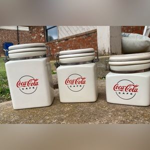 Coca Cola Cafe Canisters by Gibson Set of 3, c 2000